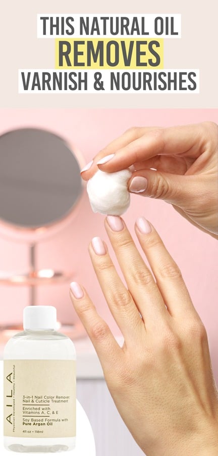 Aila Cosmetics 3-in-1 Nail Colour Remover with Pure Argan Oil - Beauty and the Boutique - This natural oil removes varnish and nourishes