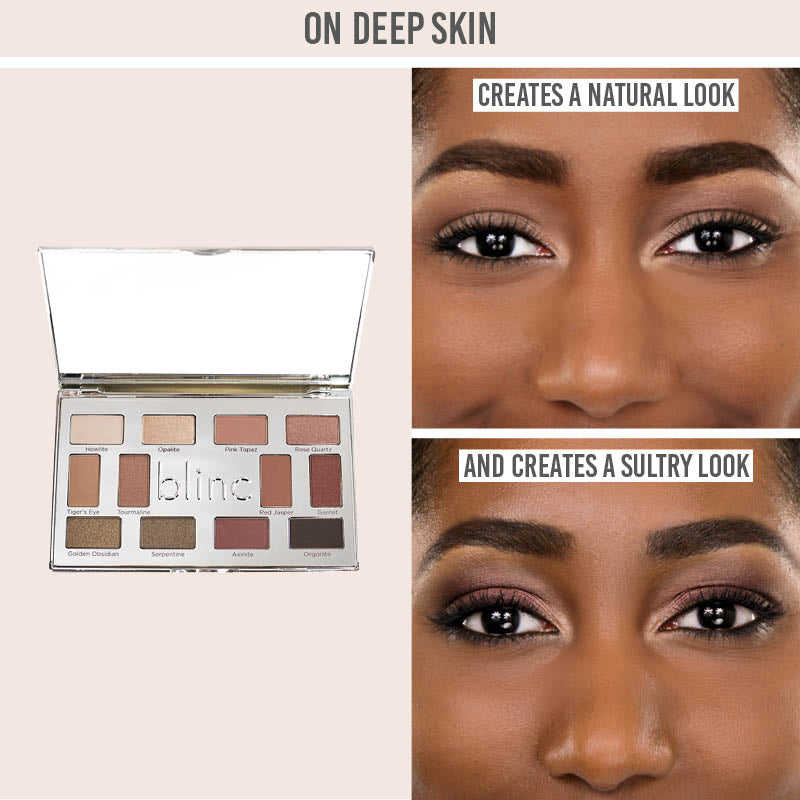 Blinc the Rare Gem Eyeshadow Palette natural and sultry looks on deep skin