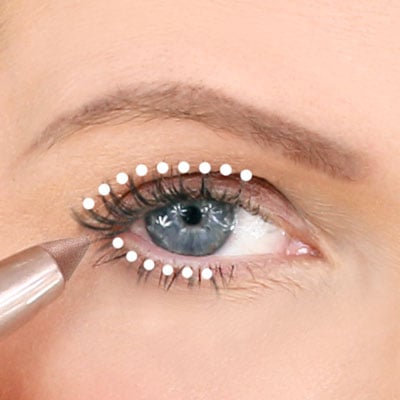 Apply shade ‘Copper Beech’ to outer eye socket & lower lash line