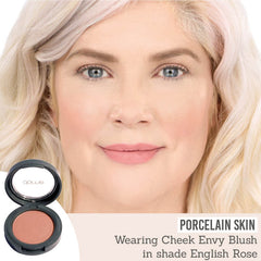 Dome Beauty English Rose Blush on porcelain skin