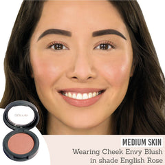 Dome Beauty English Rose Blush on medium skin