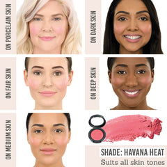 Dome Cheek Envy Blush in shade Havana Heat on different skin tones