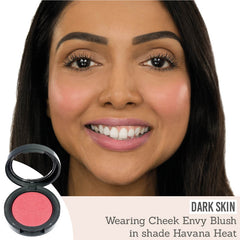 Dome Cheek Envy Blush in shade Havana Heat results on dark skin