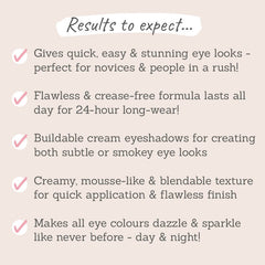 Dome Beauty Eye Jewels 24Hr Cream Eye Shadow results