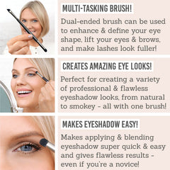 Beauty and the Boutique Dual-Ended Eye Define Brush - Key benefits: multi-tasking brush, creates amazing eye looks, makes eyeshadow easy