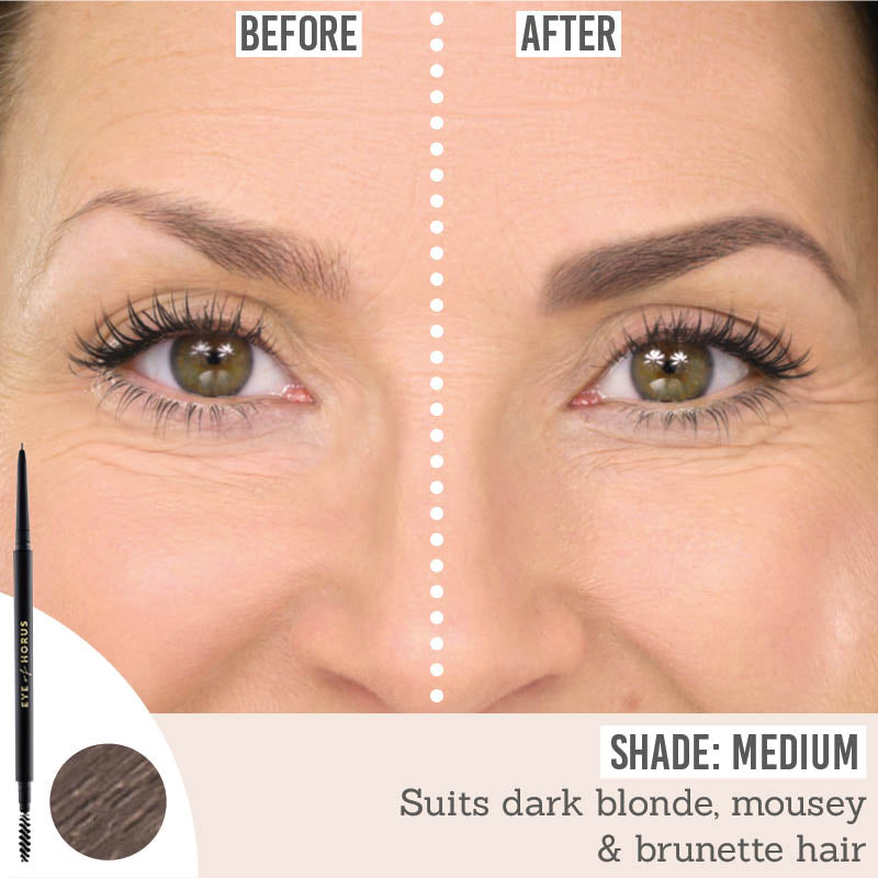 Eye of Horus Brow Define in shade Medium before and after results