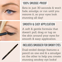 Eye of Horus Goddess Eyeliner Pencil - Key Benefits: 100% smudge-proof, smooth & easy application, includes smudger for smoky eyes