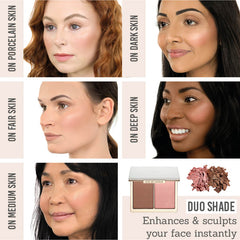 Eye of Horus Universal Complexion Duo on different skin tones