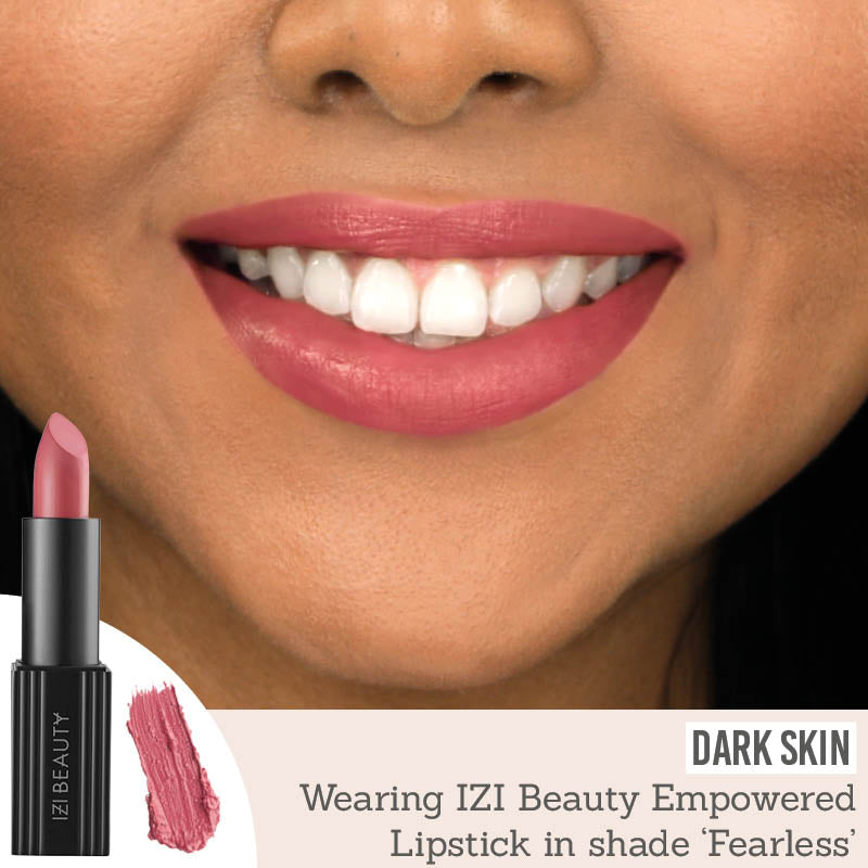 IZI Beauty Empowered Lipstick in Fearless on dark skin