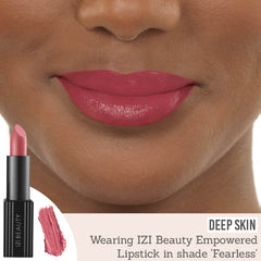 IZI Beauty Empowered Lipstick in Fearless on deep skin