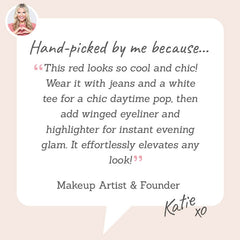 Lord & Berry Timeless Kissproof Lipstick in Bold Red – Hand-picked by Makeup Artist Katie for long-lasting, statement lips with a flawless matte finish.