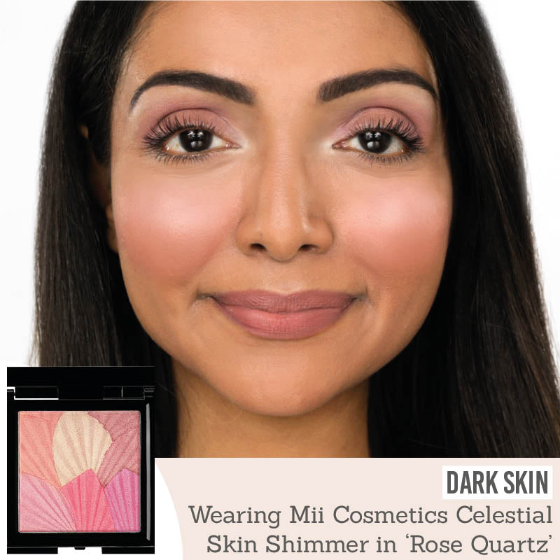 Mii Cosmetics Celestial Skin Shimmer in Rose Quartz on dark skin