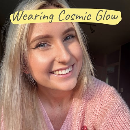 I love wearing this as a highlighter over my makeup!