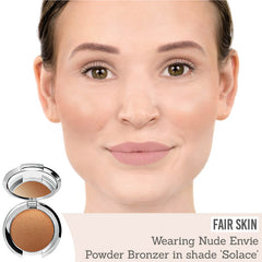 Nude Envie Powder Bronzer in Solace on fair skin