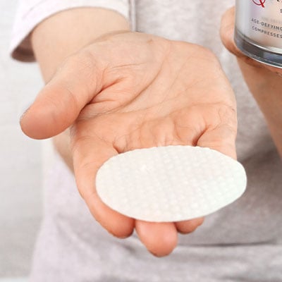 Once face is cleansed, take 1 pre-moistened single-use pad