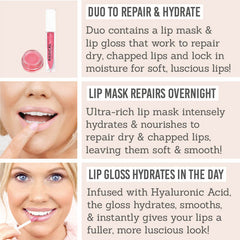 Benefits of Radical Skincare Lip Recovery Mask and Rose Lip Luster Gloss Duo