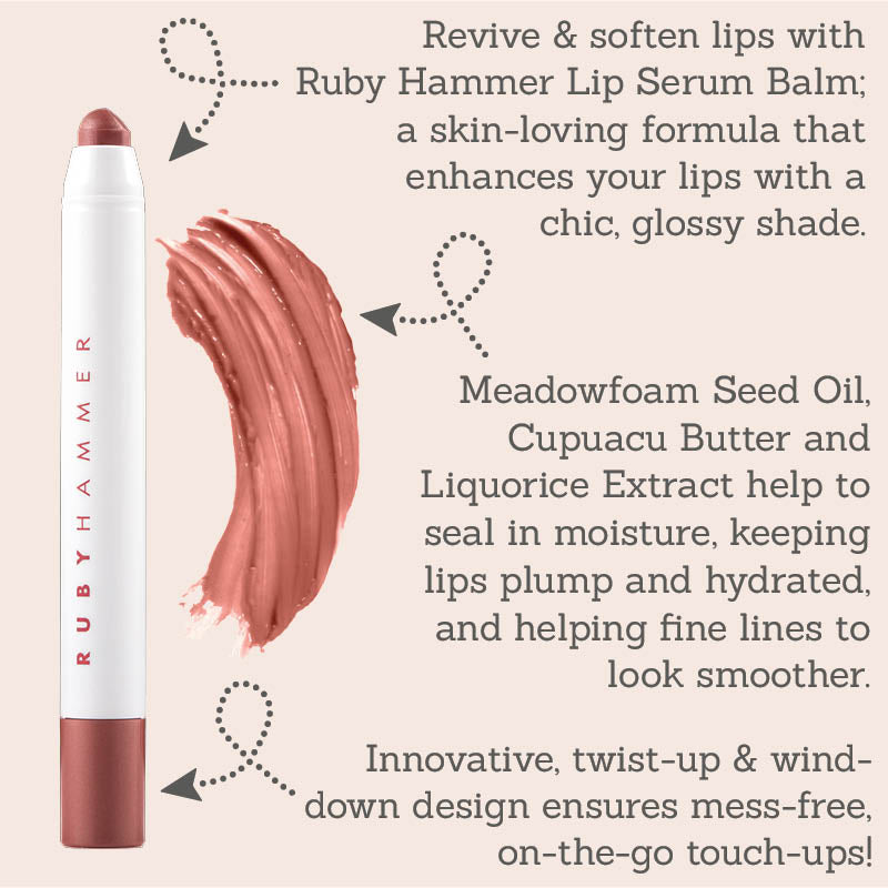 Ruby Hammer Deep Nude Lip Serum Balm features
