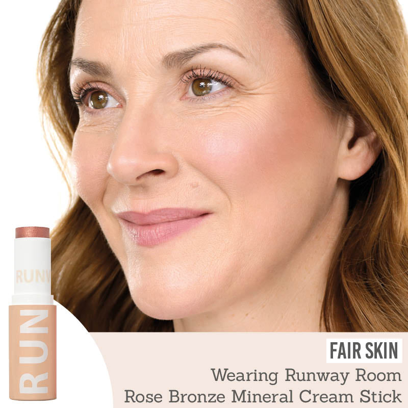 Runway Room Cosmetics Mineral Rose Bronze Cream Stick on fair skin