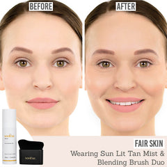 Sontse Sun Lit Face & Body Tan Mist & Blending Brush Duo on fair skin