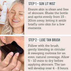 How to use Sontse Sun Lit Face & Body Tan Mist & Blending Brush Duo