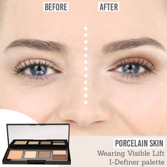 Studio 10 Visible Lift I Definer palette before and after results on porcelain skin