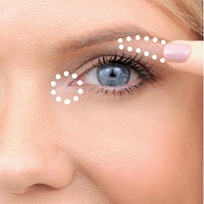 Tap highlighter and apply on brow bone & inner eye corner