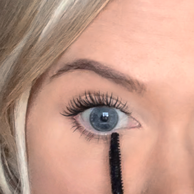 Hold wand vertically & use tip to add length & separate lashes